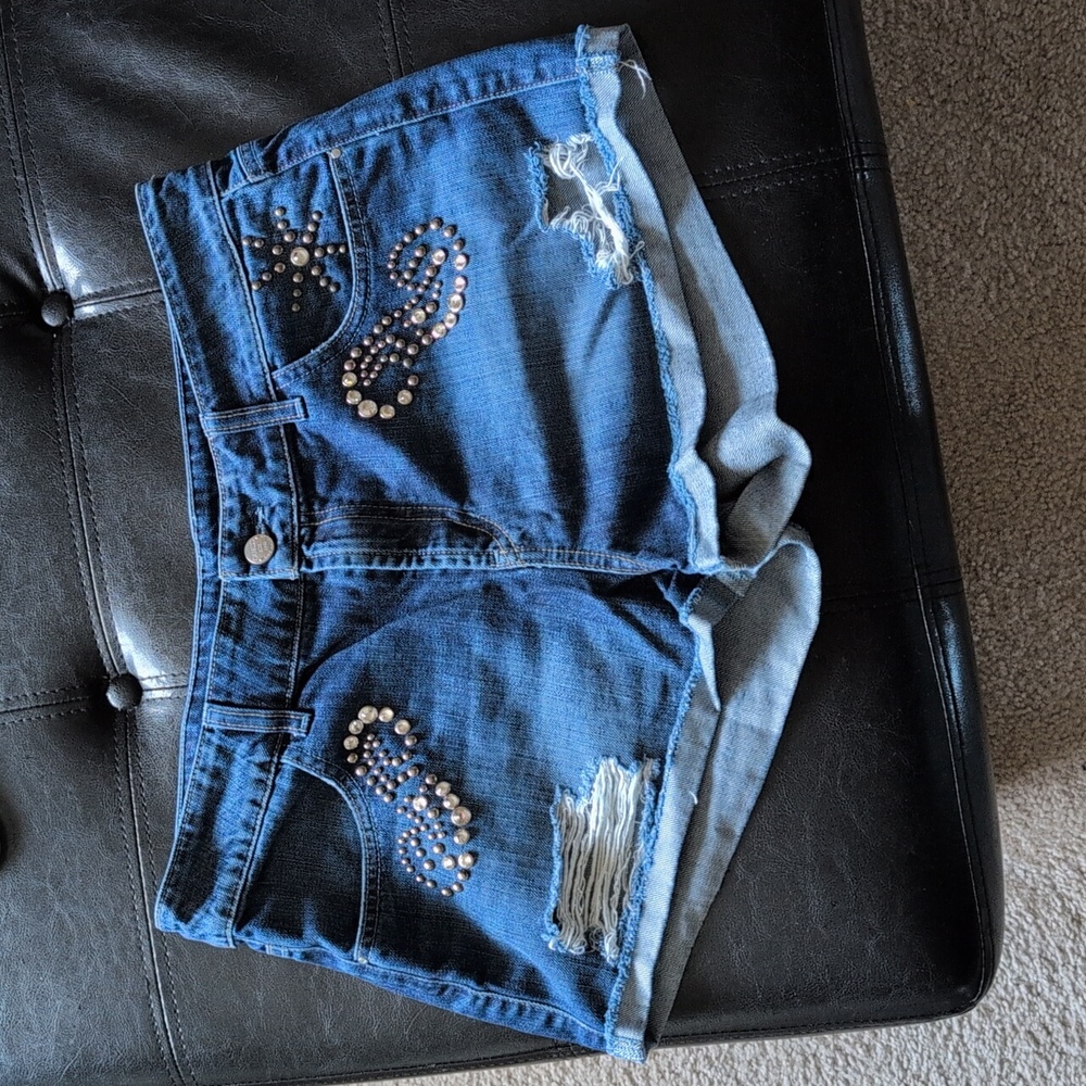 Guess Distressed Shorts with Accents